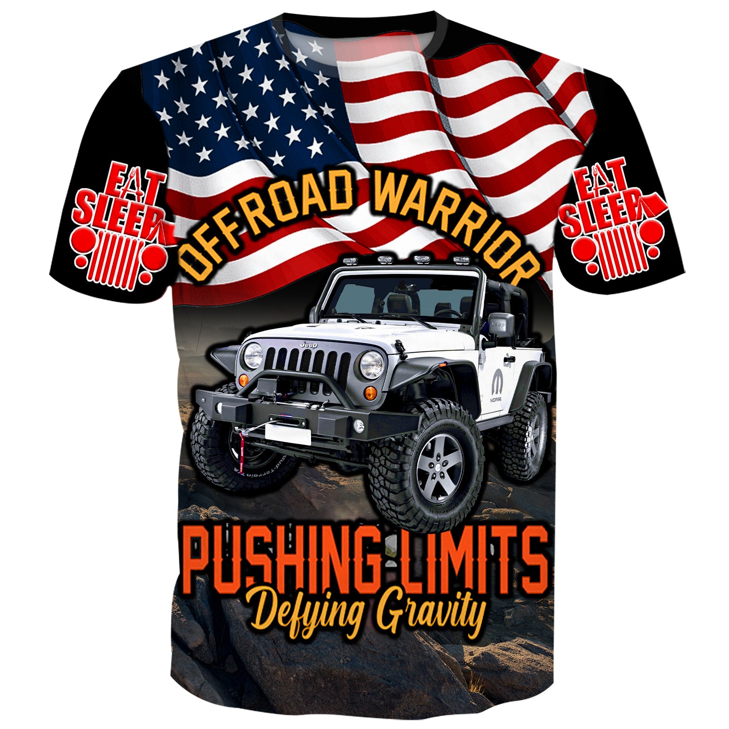 Offroad Warrior Pushing Limits Defying Gravity - Jeep T-Shirt