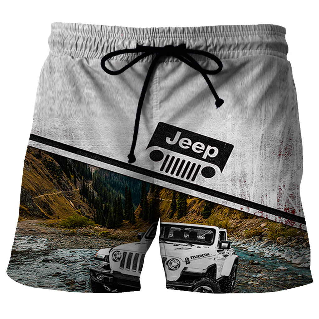 Off Road Jeep White - Short