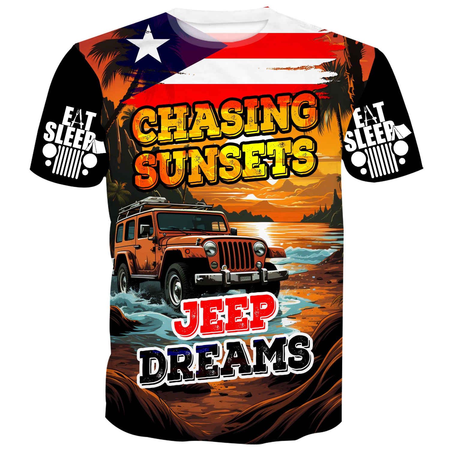 Chasing sunsets, Jeep dreams - T-Shirt