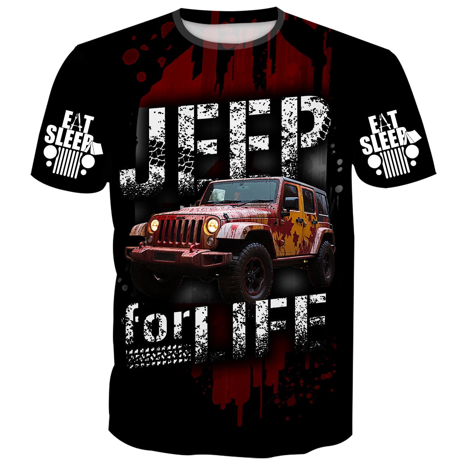 Jeep for Life - Canada Flag Jeep Wrap T-Shirt
