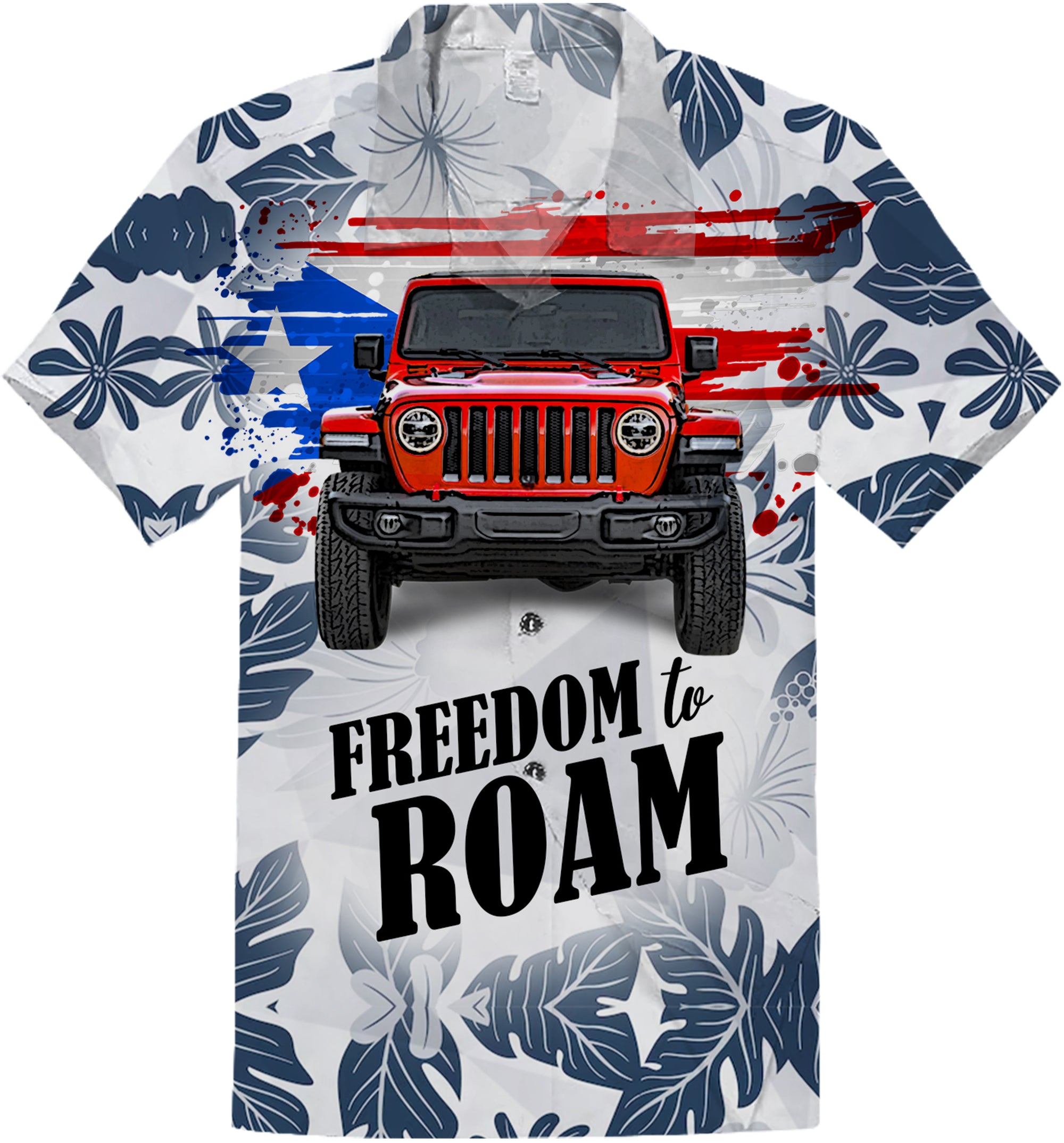 Freedom to Roam - Puerto Rican Flag Hawaiian Shirt
