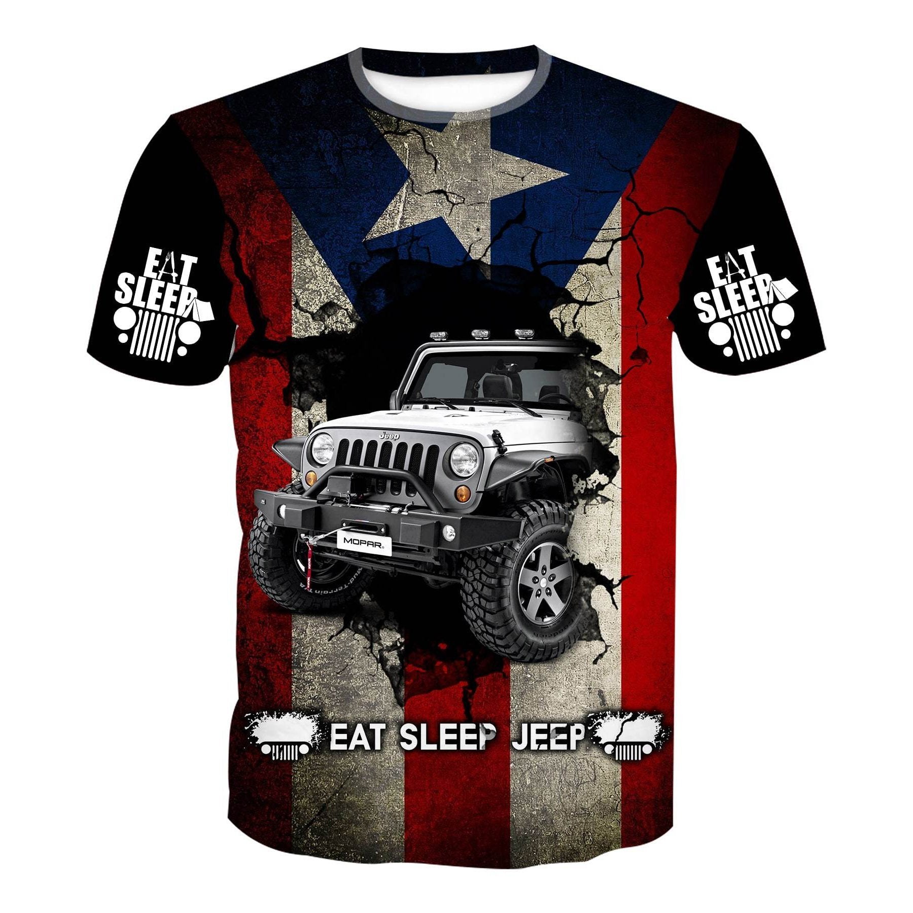 Eat Sleep Jeep Flag -  Puerto Rico
