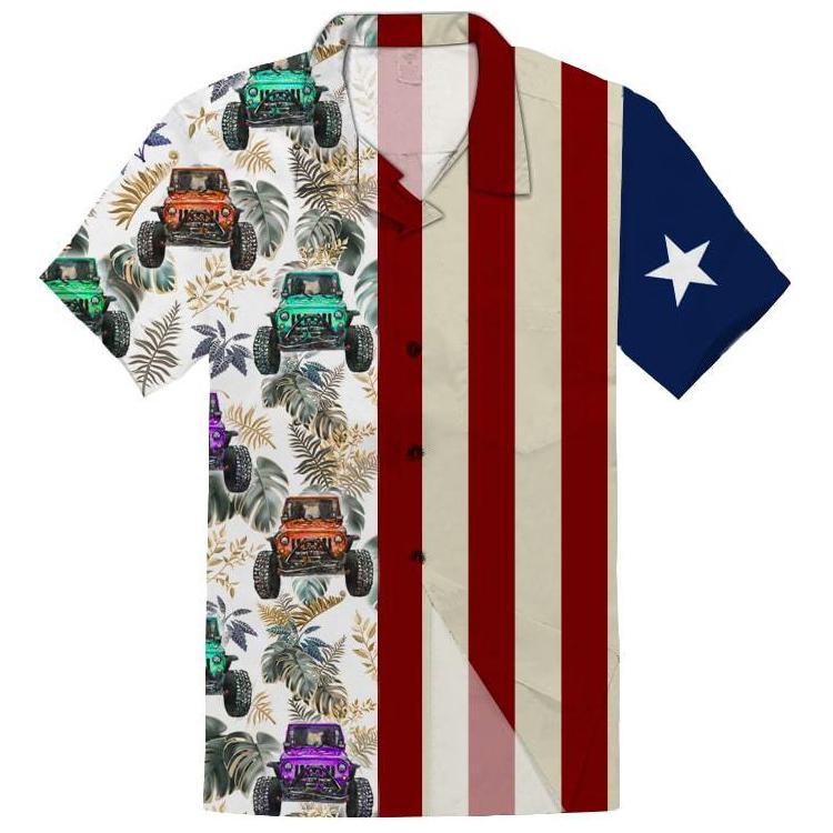 Jeep Hawaiian Shirt - Puerto Rico Flag