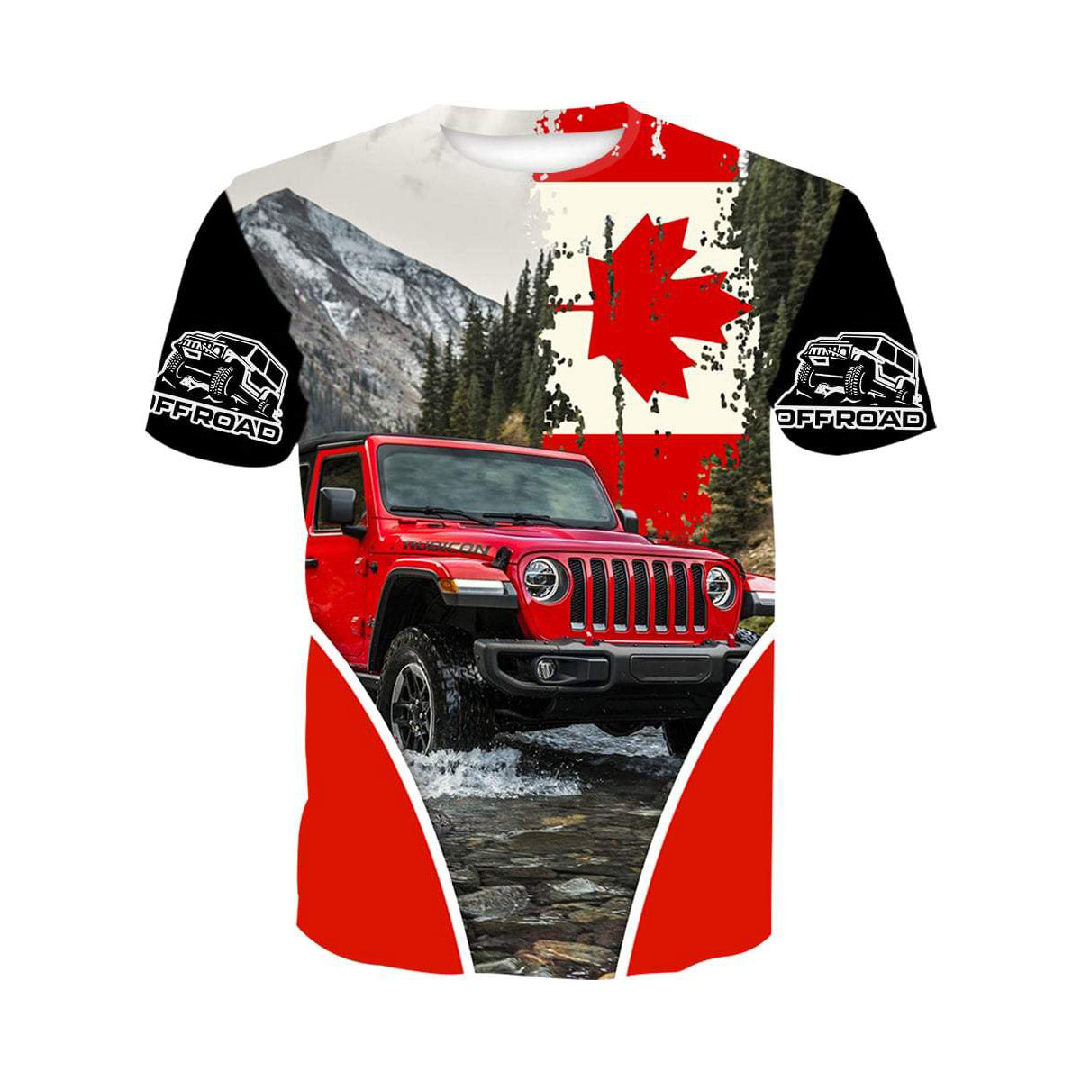 Off Road Jeep Canada Flag - T-Shirt