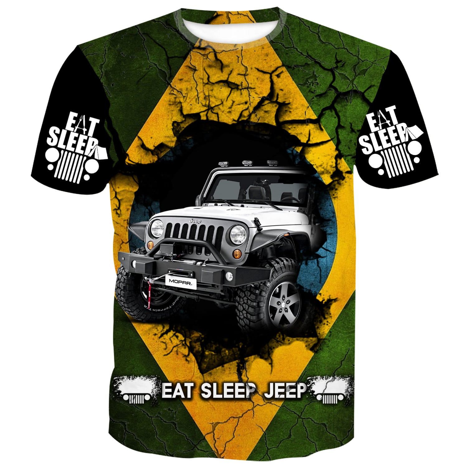 Eat Sleep Jeep Flag - Brazil