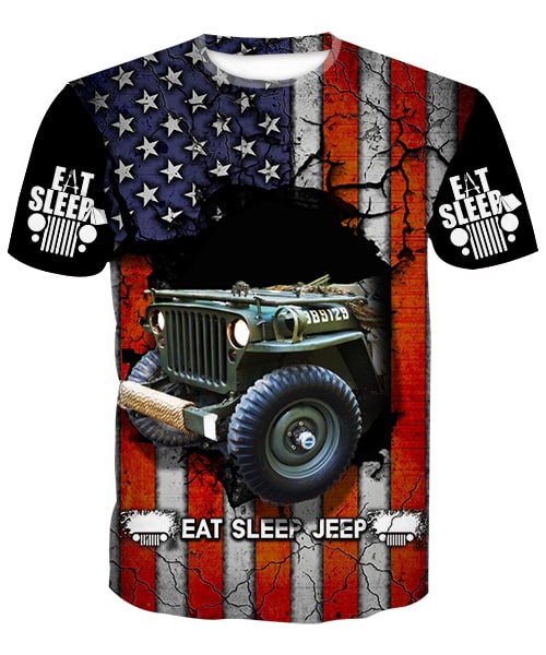 Ford GPW Military Jeep US Flag - Shirt