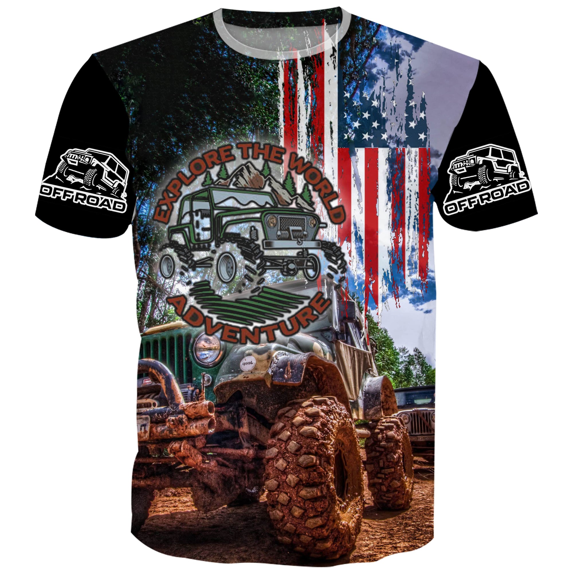 Explore the World Adventure - USA Flag T-Shirt