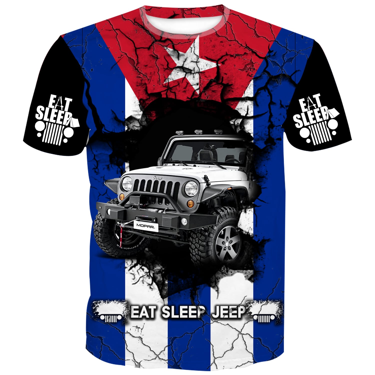 Eat Sleep Jeep - Cuban Flag