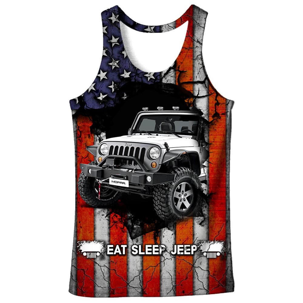 Eat Sleep Jeep - US Flag - jeepndriver
