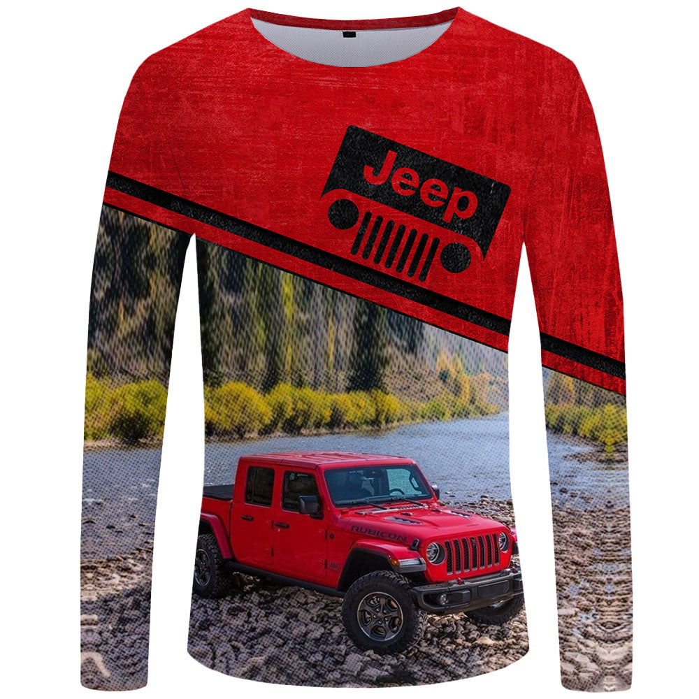 Off Road Jeep Gladiator - Red UPF 50+ Long Sleeve Shirt