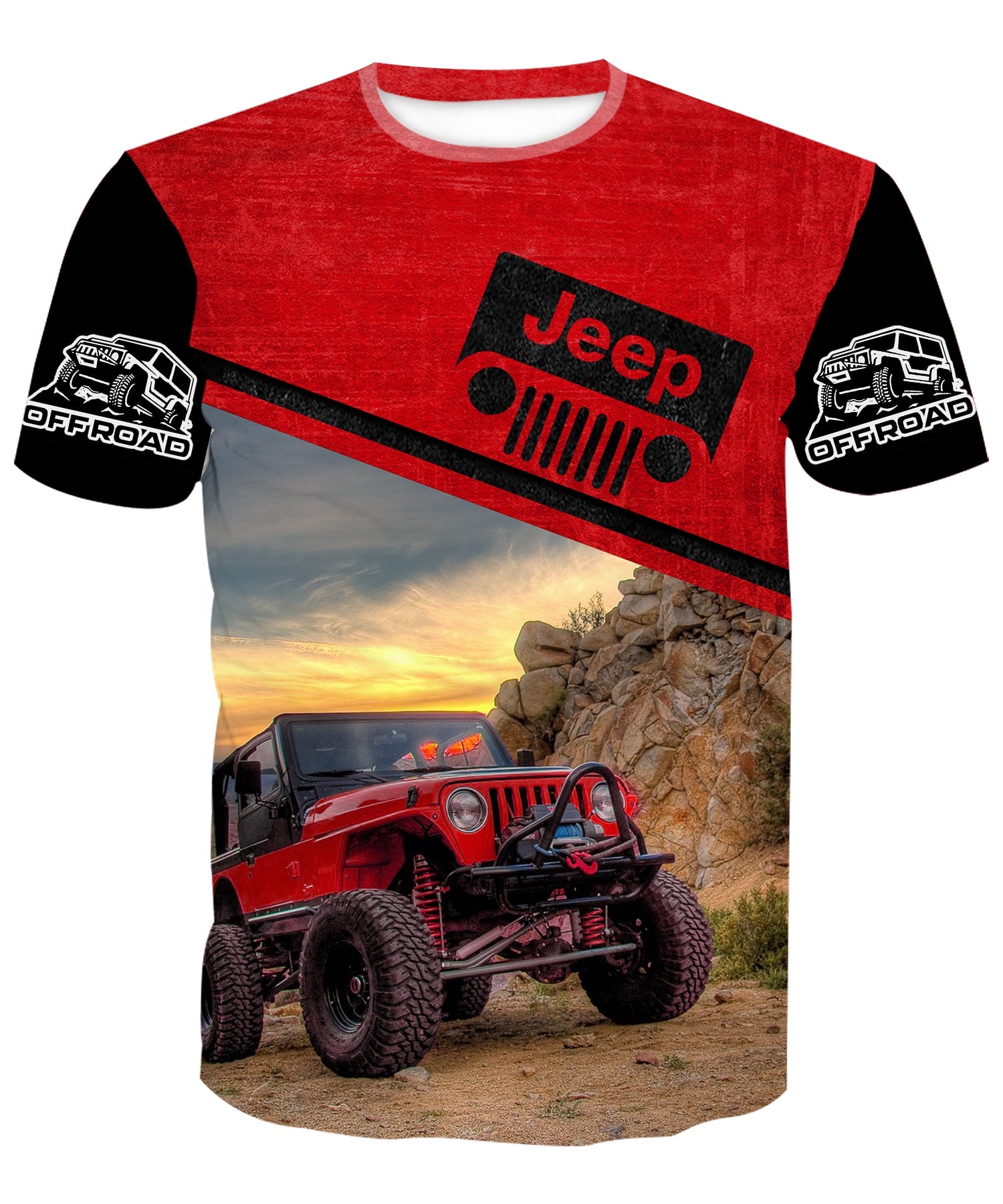 Off Road Jeep TJ - Red T-Shirt