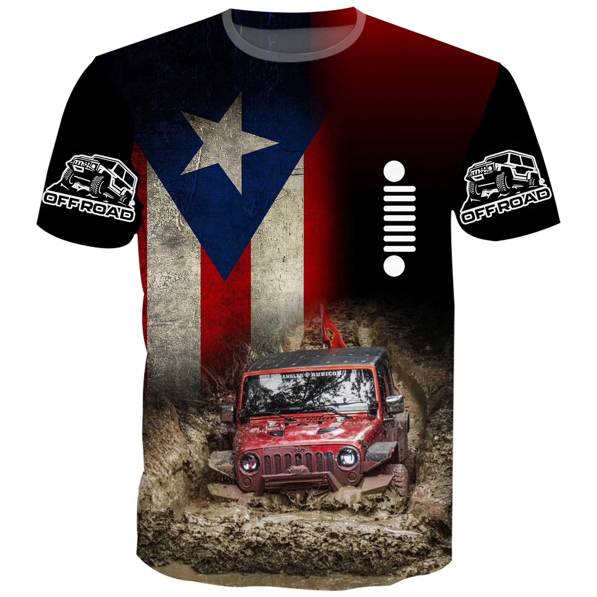 Off Roading - Puerto Rico Flag T-Shirt