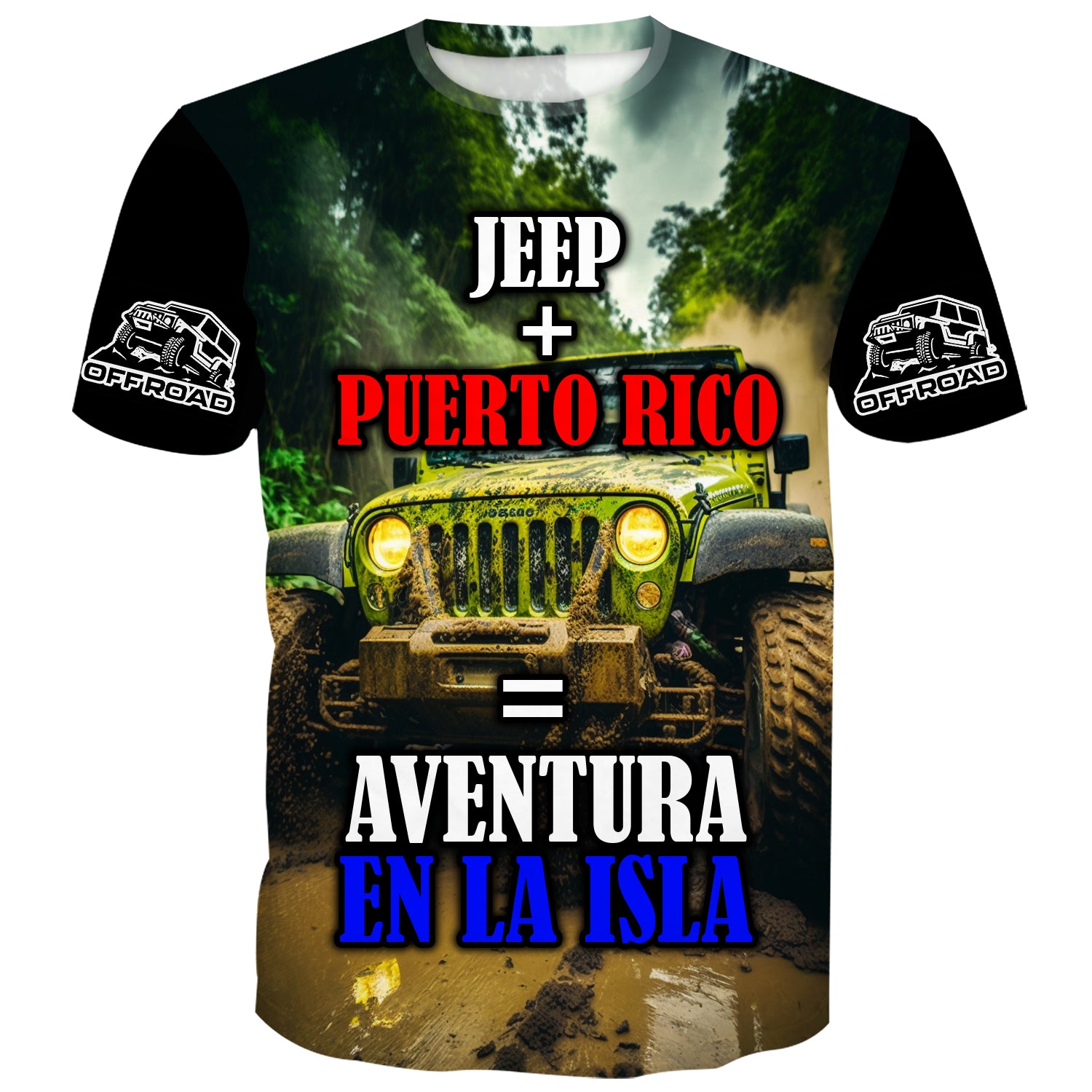 Jeep + Puerto Rico Aventura En La Isla - T-Shirt
