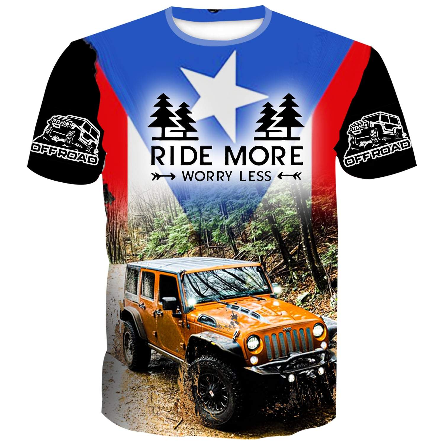 Ride more worry less Puerto Rican Flag - Kid's T-Shirt