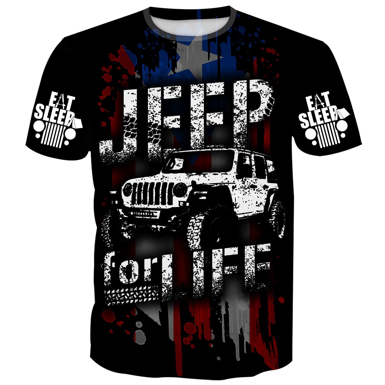 Jeep for Life - Puerto Rico Flag T-Shirt