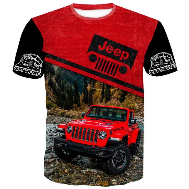 Off Road Red Jeep Wrangler Shirt