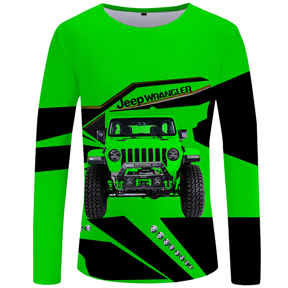 Green Jeep Wrangler - UPF 50+ Long Sleeve Shirt