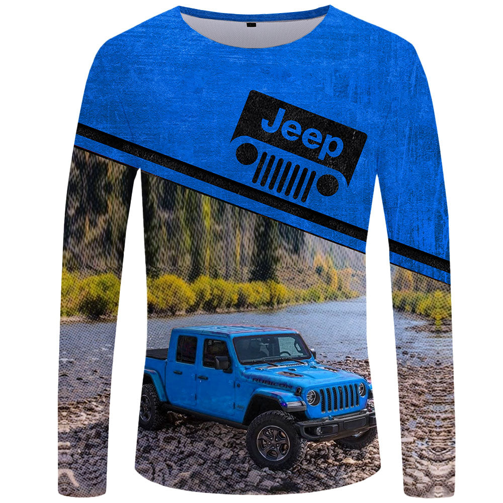 Off Road Jeep Gladiator - Hydro Blue Pearl UPF 50+ Long Sleeve Shirt