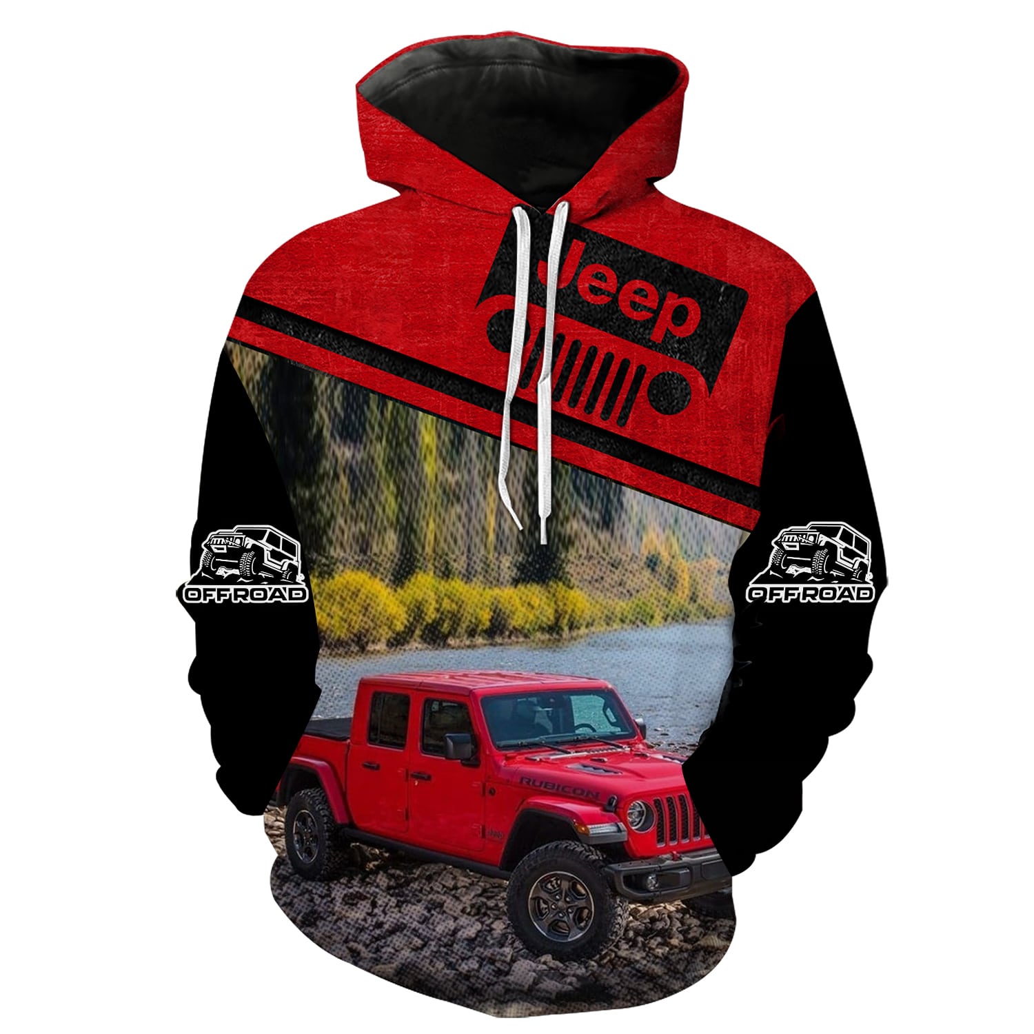 Off Road Jeep Gladiator Red Hoodie jeepndriver