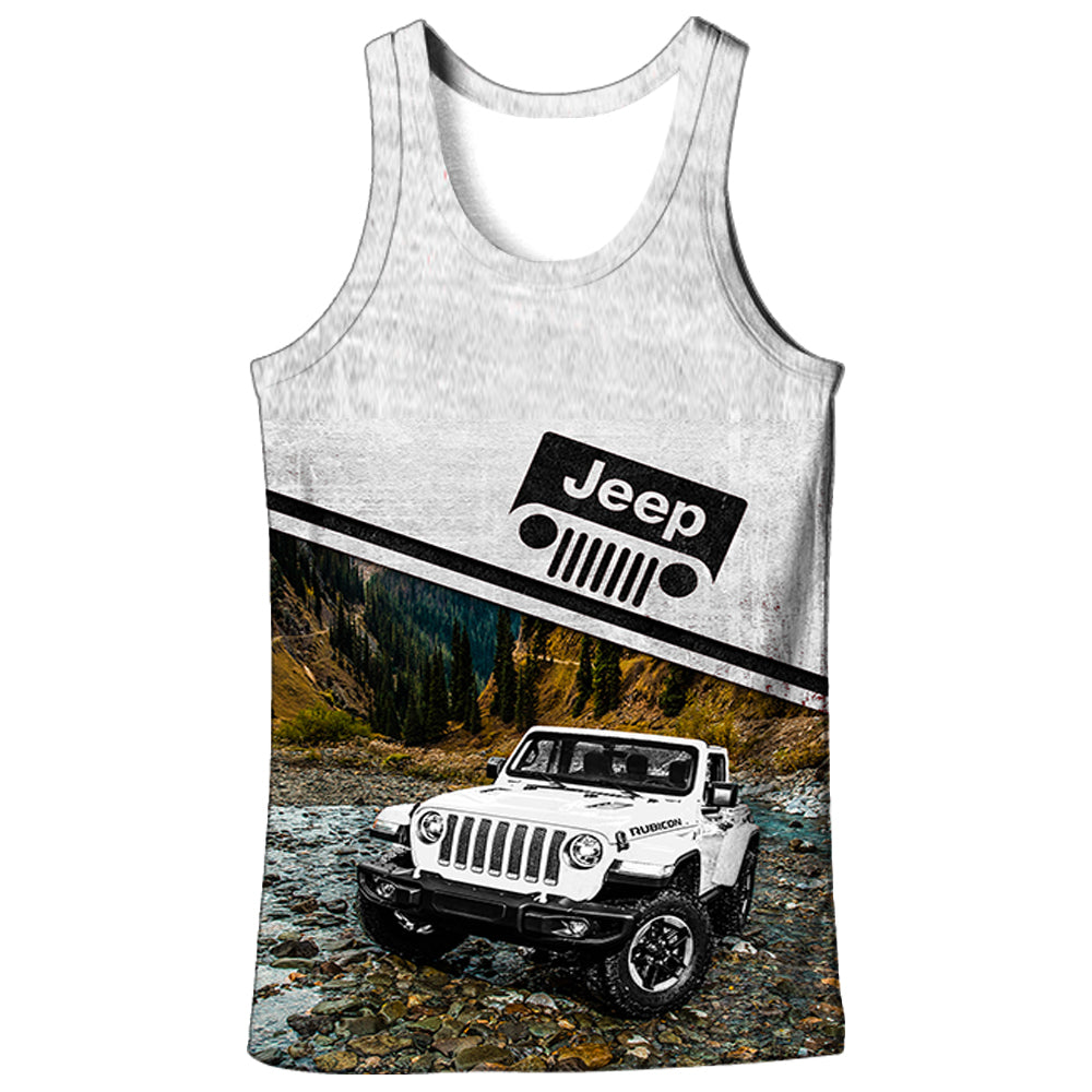 Off Road Jeep White - Tank top