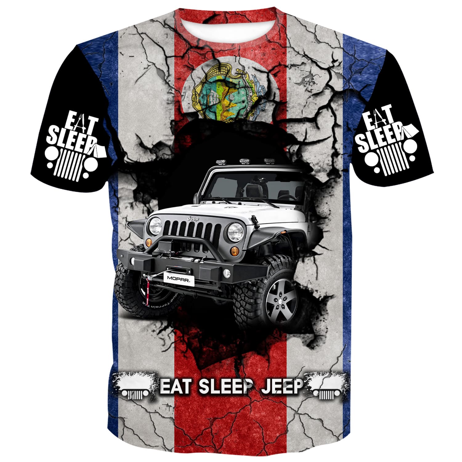 Eat Sleep Jeep Flag - Costa Rica