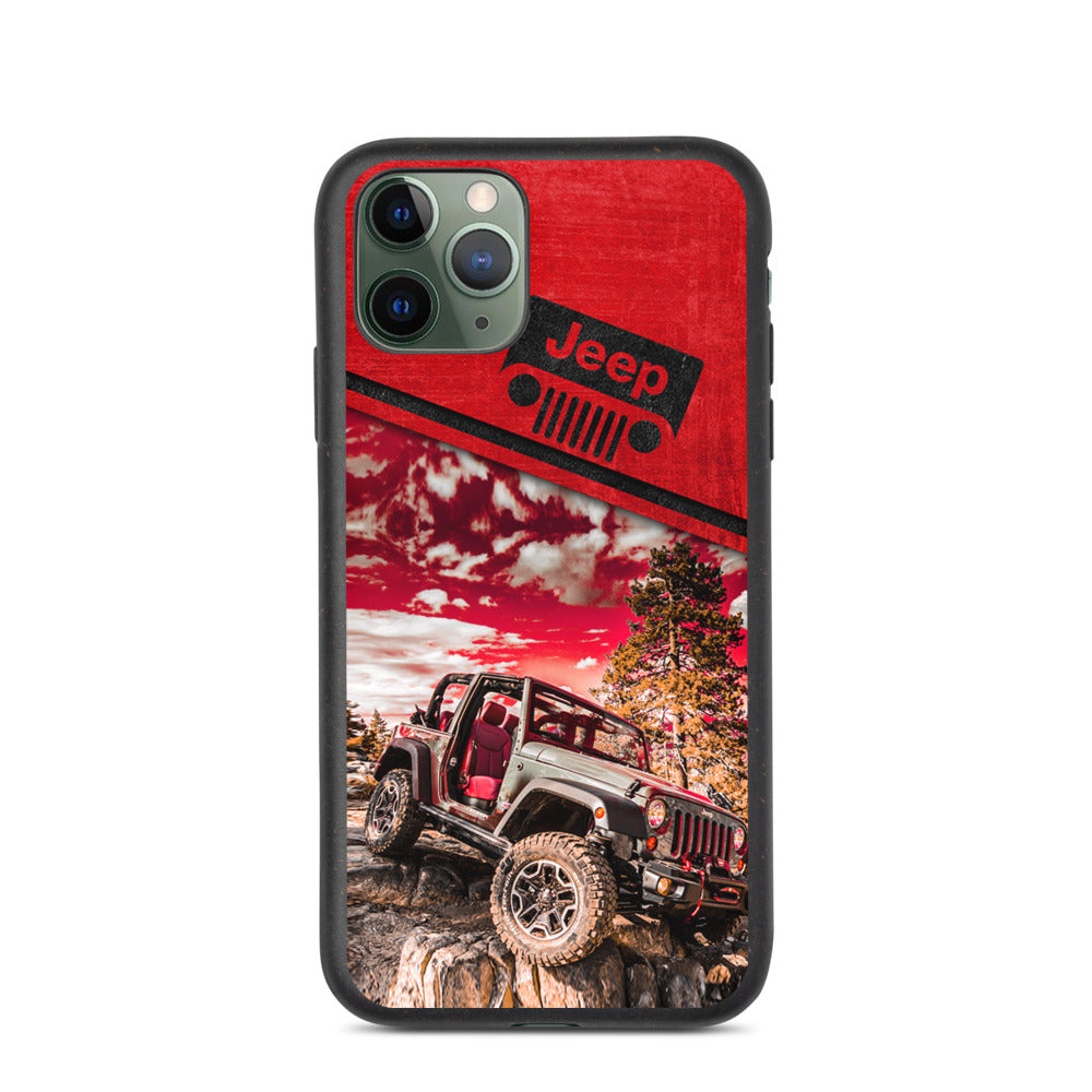 Biodegradable IPhone Cover Case Red Jeep Wrangler