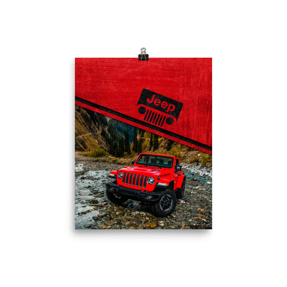Framed poster - Off Road Red Jeep Wrangler | Accessories