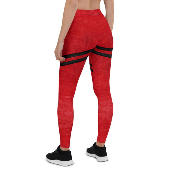Red Jeep Leggings for women, ladies -Textured - jeepndriver