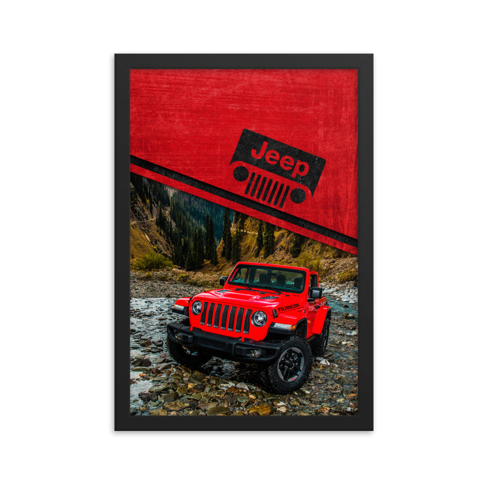Framed poster - Off Road Red Jeep Wrangler | Accessories